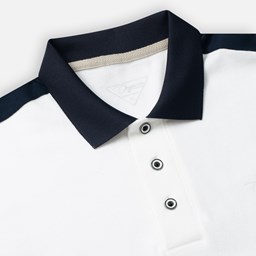 233PLS21055-T-30-TRẮNG-XL-1 Ảnh của Áo polo nam Dugarco phối vai viền tay - 233PLS21055